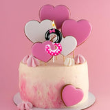 3rd Pink Black Birthday Candles for Girls，Number Birthday Decorations for Girls，Pink Mouse Cake Topper Cupcake Decor，Cartoon Themed Birthday Party Decorations Supplies