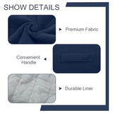 MeMoreCool Round Pouf Ottoman Foot Rest 20x15 Inches, Navy