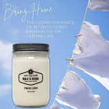 Nika's Home Fresh Linen 12oz Mason Jar Soy Candles - 2 Pack - Hand Poured Handmade, Long Burning 50-60 Hours Highly Scented All Natural, Clean Burning Large Candle Gift Home Décor