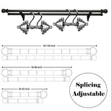Double Curtain Rod, 1 Inch Heavy Duty Rust-Resistant Metal Dual Rod Set, Snap-On Bracket, Adjustable Segmented Design with Ball Finials, Black Curtain Rods for Windows 34-38 Inch