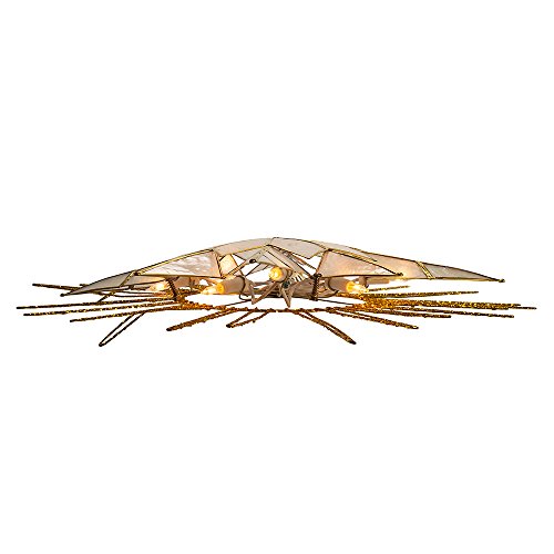 Kurt Adler 10 Light Gold Glitter Capiz Bethlehem Star Treetop, 14"
