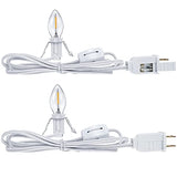 Accessory Cord with A LED Light Bulb Lamp Kit, 6Ft Christmas Village Lights Cord with On/Off Switch and Spare Fuse, Blow Mold Light for Christmas Houses Village, Holiday Craft Decorations(2 Pieces)