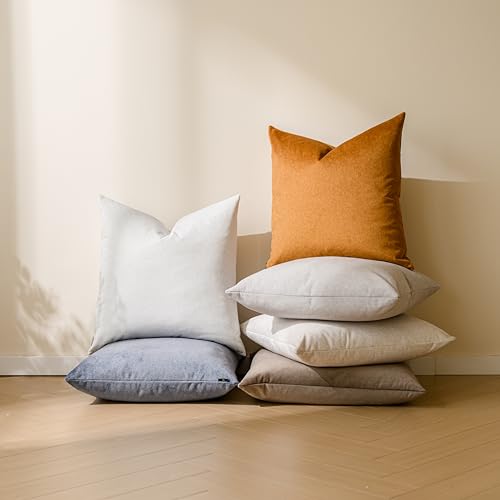 a moment Pack of 4 Couch Pillow Covers,Outdoor Waterproof Cushion Covers for Patio Furniture Garden Pet-Friendly Stain-Resistant Throw Pillow Cases 18x18 inch Blue