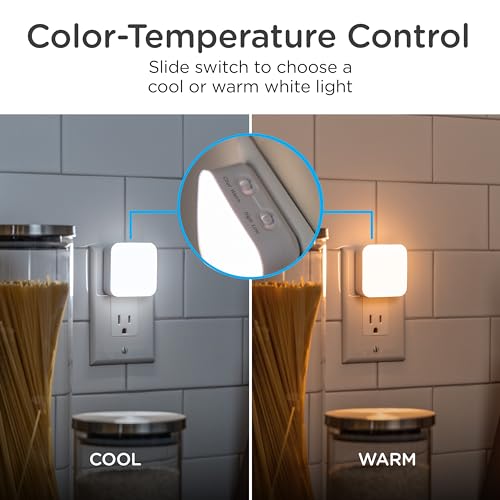 Lights by Night Night Lights Plug into Wall, Dimmable, Tunable White, 4-Pack, LED Plug in Nightlight, Dusk to Dawn Sensor, Adults, Kids Room, Bedroom, Bathroom, Nursery, Hallway, Kitchen, 82180