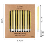BEAN LIEVE 30-Count Gold Long Thin Metallic Birthday Candles, Cake Candles, Birthday Parties, Wedding Decorations, Party Candles, Cake Decorations