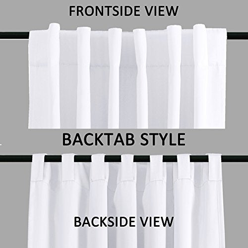 Turquoize White Curtains 96 Inch Long Room Darkening Curtains for Living Room Thermal Insulated Back Tab Rod Pocket Window Treatment Panels Drapes for Bedroom, 52" W x 96" L, Pure White