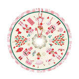 Cute Nutcracker Christmas Tree Skirt 36" Christmas Pink Nutcracker Tree Skirts Santa Mat for Mini Small Pencil Big X-Mas Tree Farmhouse Ornaments Decorations