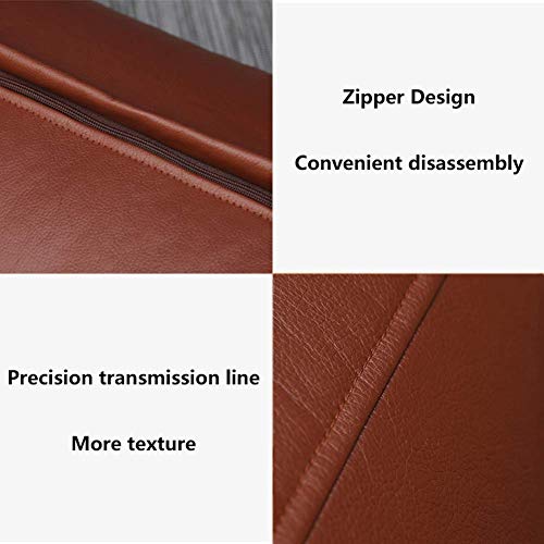 Pouf,Faux Leather Cushion Comfortable Foot Rest Round Bean Bag Chair Decor Footstool Upholstered Tatami Stool-Orange 45X28Cm,Orange-45x28cm(18x11inch)