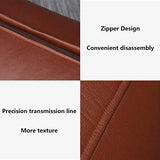 Pouf,Faux Leather Cushion Comfortable Foot Rest Round Bean Bag Chair Decor Footstool Upholstered Tatami Stool-Orange 45X28Cm,Orange-45x28cm(18x11inch)