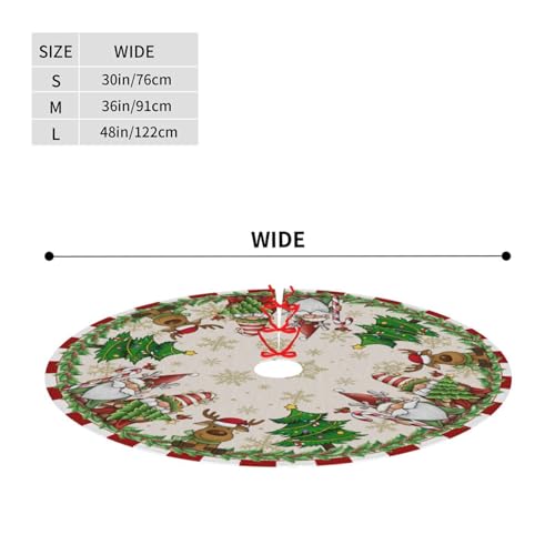 Santa Claus Gnome Christmas Tree Skirt 36" for Xmas Halloween New Year Holiday Party Home Tree Mat Decor Ornaments Decoration