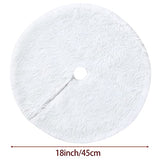 Sattiyrch Small Christmas Tree Skirt 18in, Faux Fur White Xmas Small Tabletop Christmas Tree Skirt (White Faux Fur, 18in)
