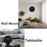zyzamay Modern 12 Inch Round 3D Wall Clock, Black, Silent Quartz Battery Operated, Easy to Read, Accurate Time, Modern Style