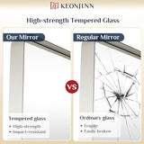 Keonjinn 20 x 30 Inch Brushed Nickel Bathroom Mirrors for Over Sink, Rounded Rectangle Silver Bathroom Vanity Mirror, Farmhouse Mirror for Wall, HD Tempered Glass, Anti-Rust Aluminum Alloy Mirror
