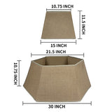 SHENG HONG 30 Inch Christmas Tree Collar Buffalo Plaid Christmas Tree Skirts Tree Ring Christmas Decorations for Party Holiday Home Decoration - Flax