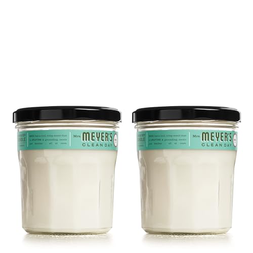 MRS. MEYER'S CLEAN DAY Scented Soy Candle, Large Glass, Basil, 7.2 oz, (Pack of 2)