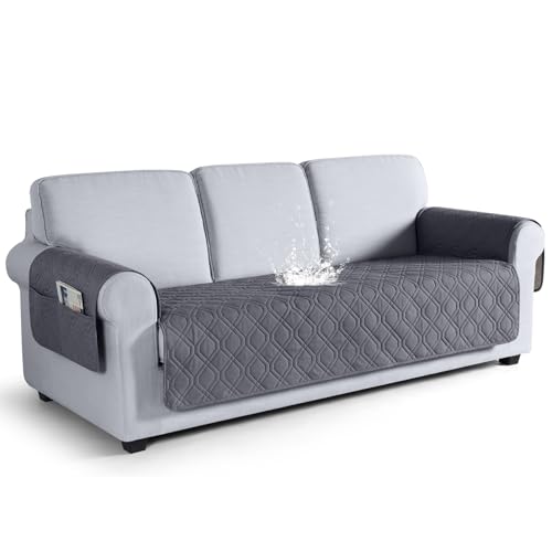 VANSOFY Couch Cover, Waterproof Sofa Covers Washable Slipcover Furniture Protector Couch Seat Covers Non-Slip Couch Cover for Dogs, Pets(Sofa, Dark Gray)