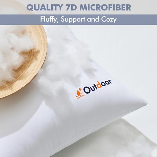 MIULEE Set of 4 Decorative Outdoor Pillows with Printed Pattern 18x18 Waterproof Throw Pillow Inserts with 90GSM Cover, Water Resistant Garden Cushion with Visible Print Design for Patio and Balcony