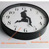 TANKRIN Ministry of Silly Walks Clock, Silly Walk Wall Clock, A Interesting Wall Clock for Bedroom Kitchen Living Room, Novelty Home Decor Gifts (Black)
