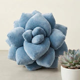 Green Philosophy Co. Succulent® Pillow 16" - Soft 3D Decorative Flower Throw Pillow, Unique Smokey Blue Plush Flower Cushion, Perfect for Couch, Sofa, Bedroom Decor, Gift for Plant Lovers