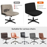 Fuloon Criss Cross Chair Cover, Waterproof, Stretchable, Solid, Suited for Armless/Office/Desk/Mid Back Wide Seat/Computer/Task/Vanity/Accent Chair (Black)