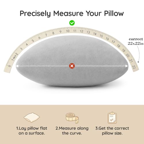 AM AEROMAX 22x22 Memory Foam Throw Pillow Inserts, 2 Pack, Square, Gray