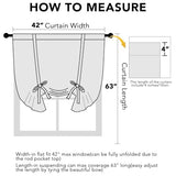 H.VERSAILTEX Pure White Curtain Thermal Insulated Tie Up Window Shade Light Blocking Curtains for Bathroom, Rod Pocket Panel- 42in Wide by 63in Long