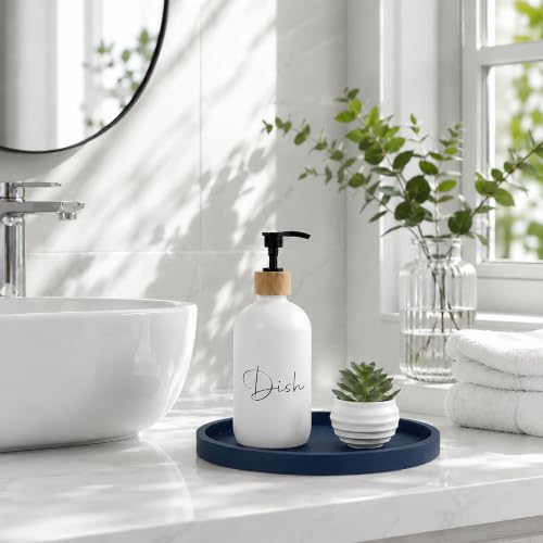 Silicone Bathroom Tray Coffee Table Decor Perfume Organizer, 9" Dark Blue