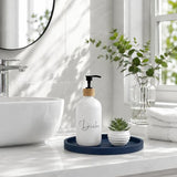 Silicone Bathroom Tray Coffee Table Decor Perfume Organizer, 9" Dark Blue