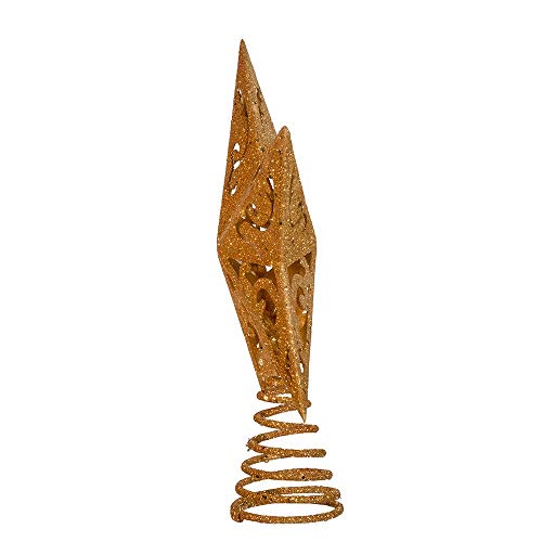 Kurt Adler H9100 8-Inch Gold Glittered 5 Point Star Treetop