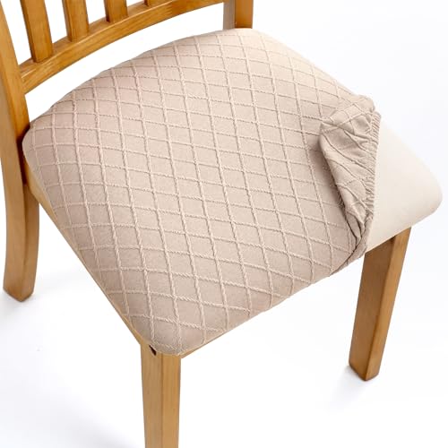 Kifmurase 6Pcs Stretch Chair Seat Covers, Removable Washable Dining Room Chair Covers, Anti-Dust Seat Cushion Slipcovers, Kitchen Seat Slipcovers for Home, Restaurant, Banquet