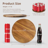 12 Inch Acacia Wood Round Tray, Wooden Decorative Bathroom Coffee Table Tray Centerpiece Candle Holder for Farmhouse Kitchen Dining Room Home Decor Coffee Table Decor and Accessories