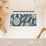 Maples Rugs Reggie Bohemian Floral Print Runner Rug, 1'8 x 4', Persian Blue