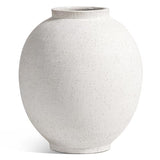 Large White Ceramic Vase - 9.8 Inch Rustic Farmhouse Flower Vase for Home Decor, Minimalist Tall Vases for Living Room, Table, Bathroom, Holiday & Weddings (Sandstone White)