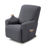 Recliner Chair Covers,1 Piece Stretch Recliner Cover Washable Furniture Protector with Elastic Bottom for Pets Kids Spandex Jacquard Fabric Small Checks(Recliner,Dark Gray)