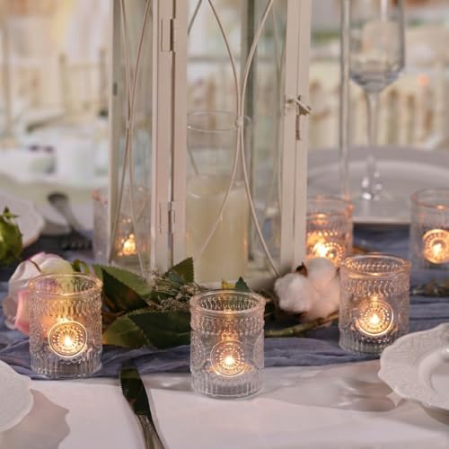 30 Pcs Clear Votive Candle Holders for Wedding, Glass Tea Lights Holder,