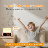 Netzu Alarm Clock for Kids, OK to Wake Clock with Night Light and Sound Machine, Pink Clock with 10 RGB Color, 6 Alarm Tones, Nap Timer, Snooze, Bedside Clocks for Girls Kids Teens Birthday Gifts