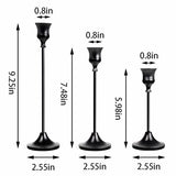 NLBTW Black Candlestick Holders, Metal Taper Candle Holder, Set of 3