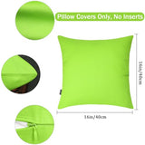 6 Pack Decorative 100% Cotton Pillow Covers Square Cushion Cover Solid DIY Throw Pillowcase for Home Bed Sofa Halloween Christmas,Light Green,6 Pack-16" x 16"/40x40cm