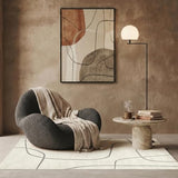 jinchan 4x6 Modern Abstract Curved Line Washable Area Rug, Grey