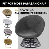 Velvet Papasan Chair Cover Slipcover – Stretch Round Saucer Cushion Cover, Fits 37-48 Inch, Washable Furniture Protector for Living Room, Dorm, Nursery (Grey, Medium)