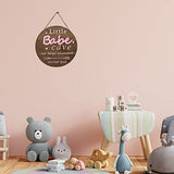 Little Babe Cave Door Sign Wood Baby Girl Nursery Decor Little Girl Nursery Room Wall Art for Bedroom Living Room Hanging Rustic Woodland Decor