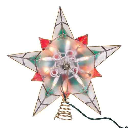 10-Light 11.5-Inch Poinsettia Capiz Star Tree Topper