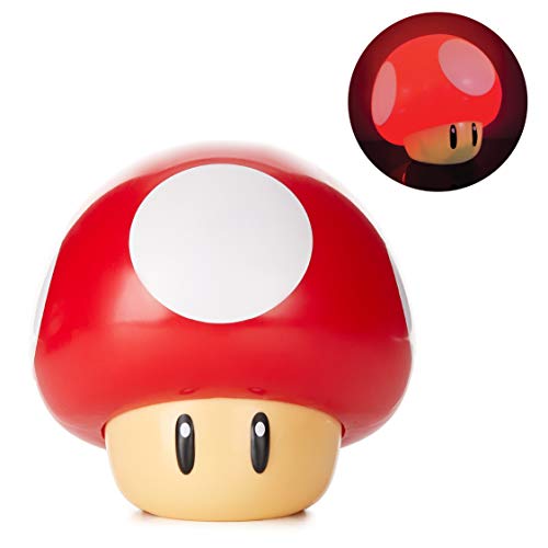 Paladone Super Mario Bros Mushroom Light with Sound, Nintendo Collectable Light Up Figure Night Light