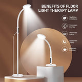Light Therapy Lamp 11000 Lux, LED UV-Free Sunlight Lamp,Full Spectrum Happy Therapy Lamp with 10 Adjustable Brightness Levels, 2 in 1 Retractable Floor Light Therapy Lamp