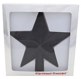Christmas Concepts® 20cm Glitter Tree Top Star Decoration – Christmas Tree Topper/Ornament (Black)