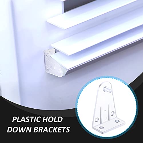 Maitys Blinds Hold Down Brackets Clear Plastic Blind Brackets Hold Replacements for 2 Inch Horizontal Blind Shades Windows Doors(4 Pieces)