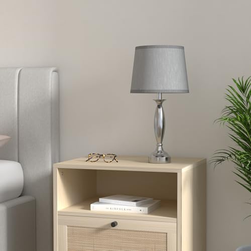 Seealle Touch Bedside Lamps for Nightstand Set of 2 - Bedroom Lamps with USB C+A, 3 Way Dimmable Nightstand Lamps, Brushed Nickel Table Lamps for Living Room (Bulbs Included)