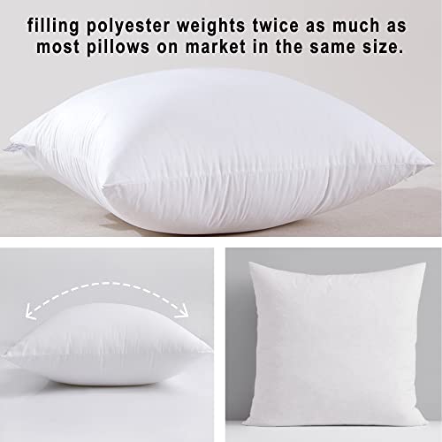 HITO 12x20 Pillow Inserts (Set of 2)- 100% Cotton Covering Down Alternative Throw Pillows White for Couch Bed Sofa