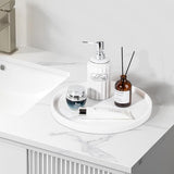 Silicone Bathroom Tray Coffee Table Decor Perfume Organizer, 12" White