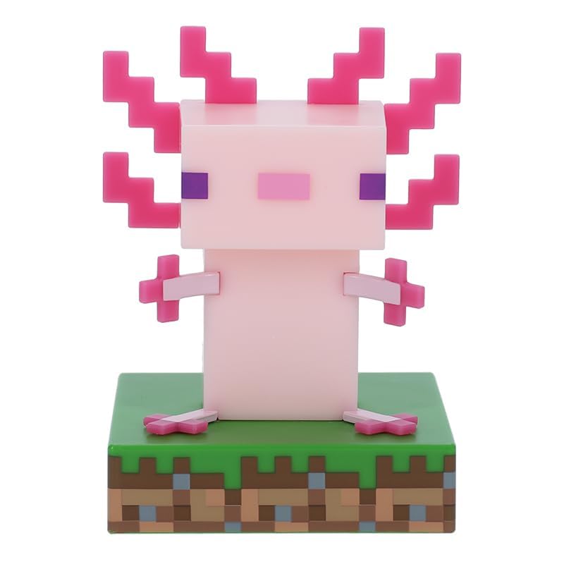 Paladone Minecraft Officially Licensed Axolotl Free Standing Desk Light, Gaming Room Decor and Merchandise for Boys and Girls, Nightlight Gift Accessory for Playroom and Bedroom